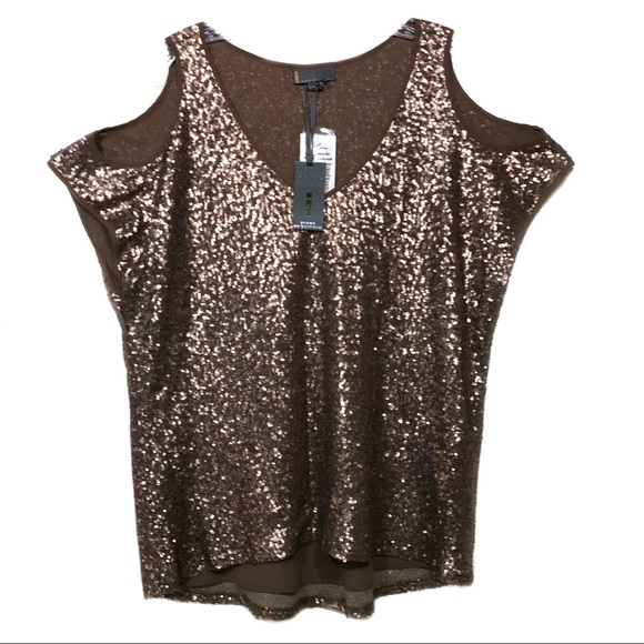 i jeans by Buffalo Tops - I Jeans by Buffalo gold metallic sequin top NWT XL